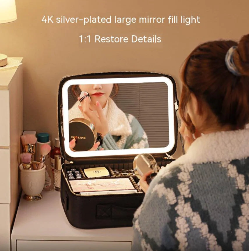 Cosmetic Bag With Mirror & LED Light