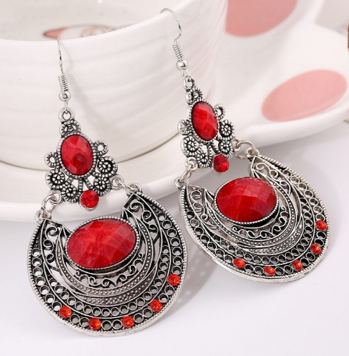 Vintage Style Women's Earrings with Gemstones (One Pair)