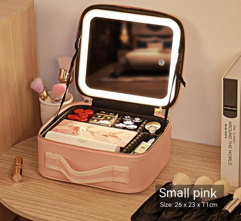Cosmetic Bag With Mirror & LED Light