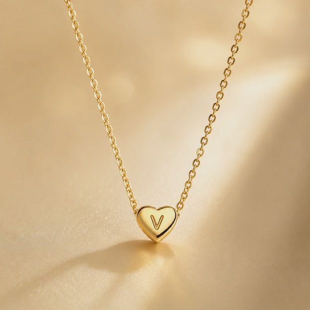 Leuer Initial™ 18K Golden Heart Necklace